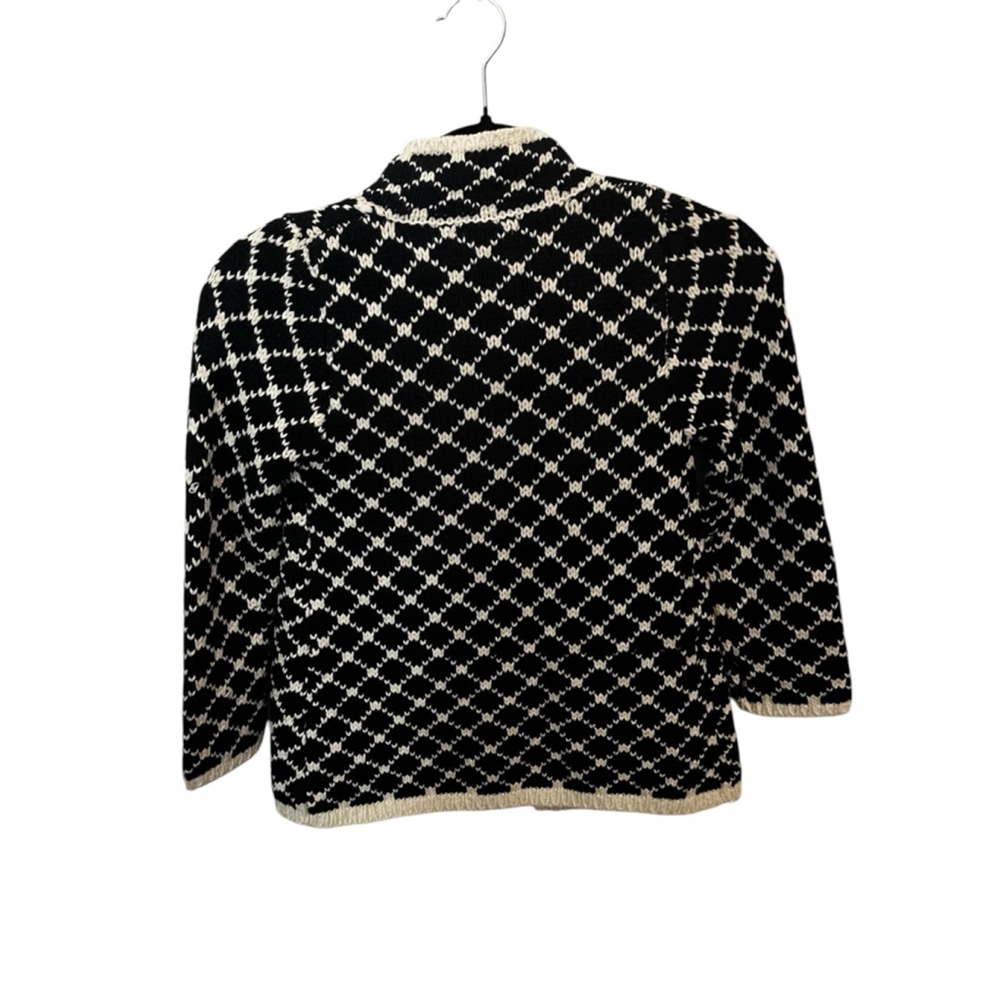 Max Studio Cardigan, Kid’s L (6X), Black & White - Picture 3 of 11